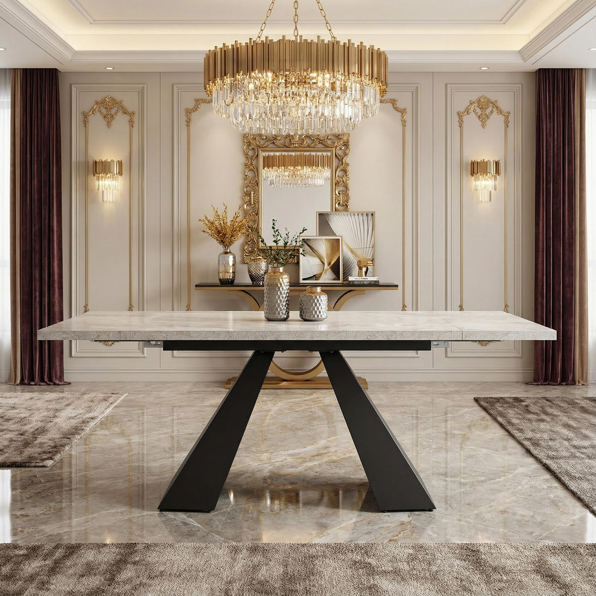 ESSTISCH ausziehbar 99–159 cm in Grau Marmor-Optik - Grau, Holzwerkstoff (74/99/77cm) - Urban Meuble