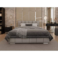 POLSTERBETT Zaira 160x200cm – Elegantes Polsterbett für modernen Wohnstil , ZONIERTE TASCHENFEDERN KOKOS (21cm), hellgrau - Hellgrau, Holz (160/200cm) - Homesy