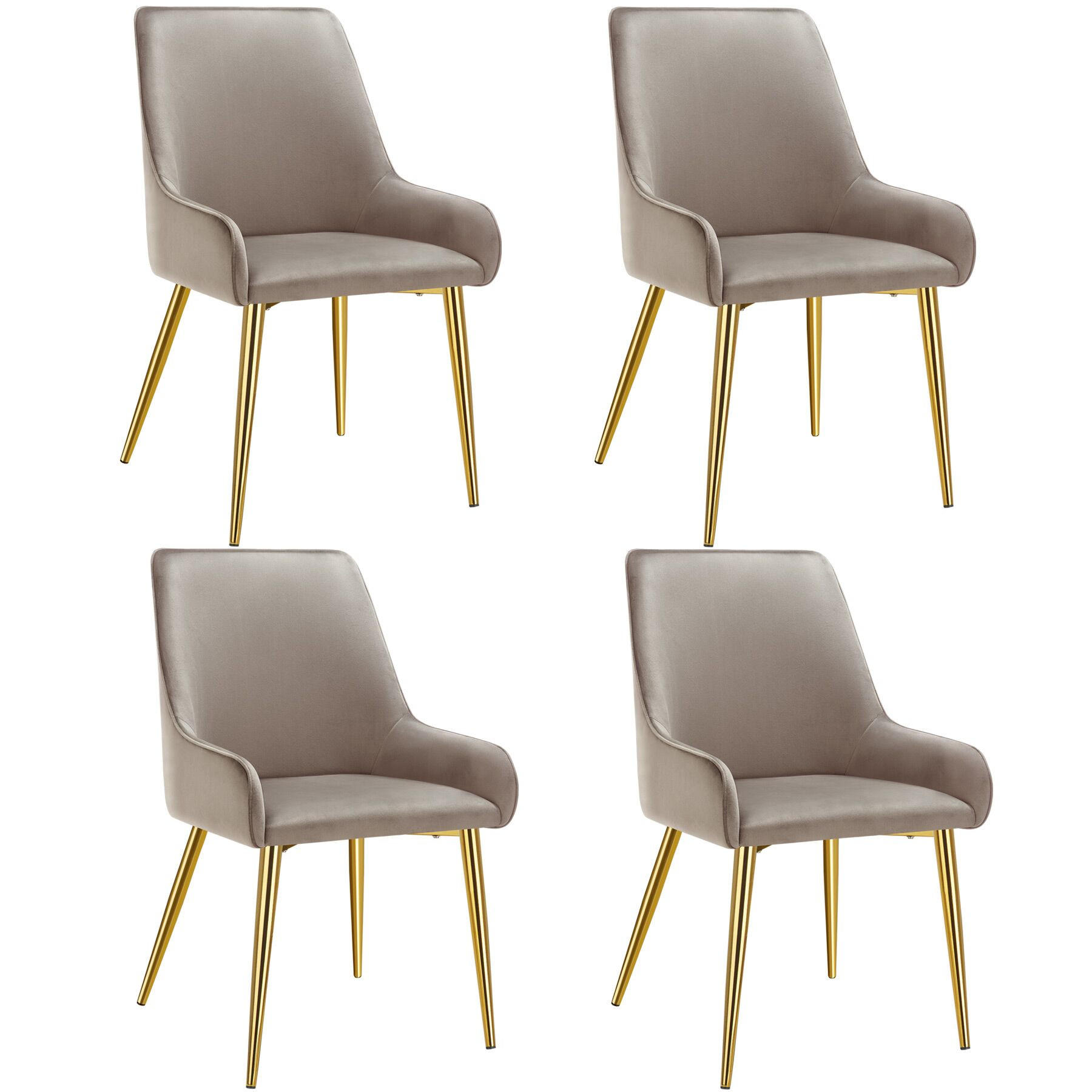 POLSTERSTUHL 4er Set Avane 52 x 61 x 89 cm taupe - Taupe, Textil (52/89/61cm) - tectake