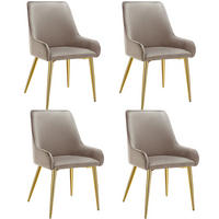 POLSTERSTUHL 4er Set Avane 52 x 61 x 89 cm taupe - Taupe, Textil (52/89/61cm) - tectake