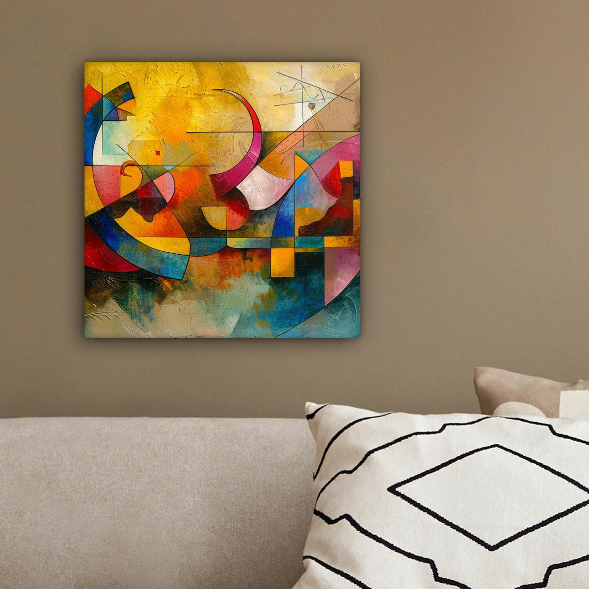 LEINWANDBILD Kunst - Abstrakt - Modern 20x20 cm - Gelb, Textil (20/20cm) - MuchoWow