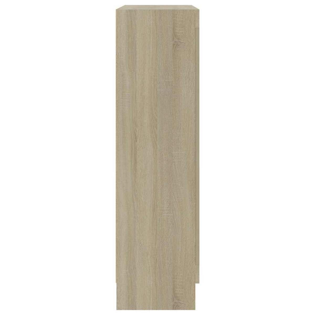 VITRINENSCHRANK mit 3 Fächern, 2 Glastüren 82,5/30,5/115 cm aus Holzwerkstoff Sonoma-Eiche Dekor - Sonoma Eiche, Holz (82.5/115/30.5cm) - vidaXL
