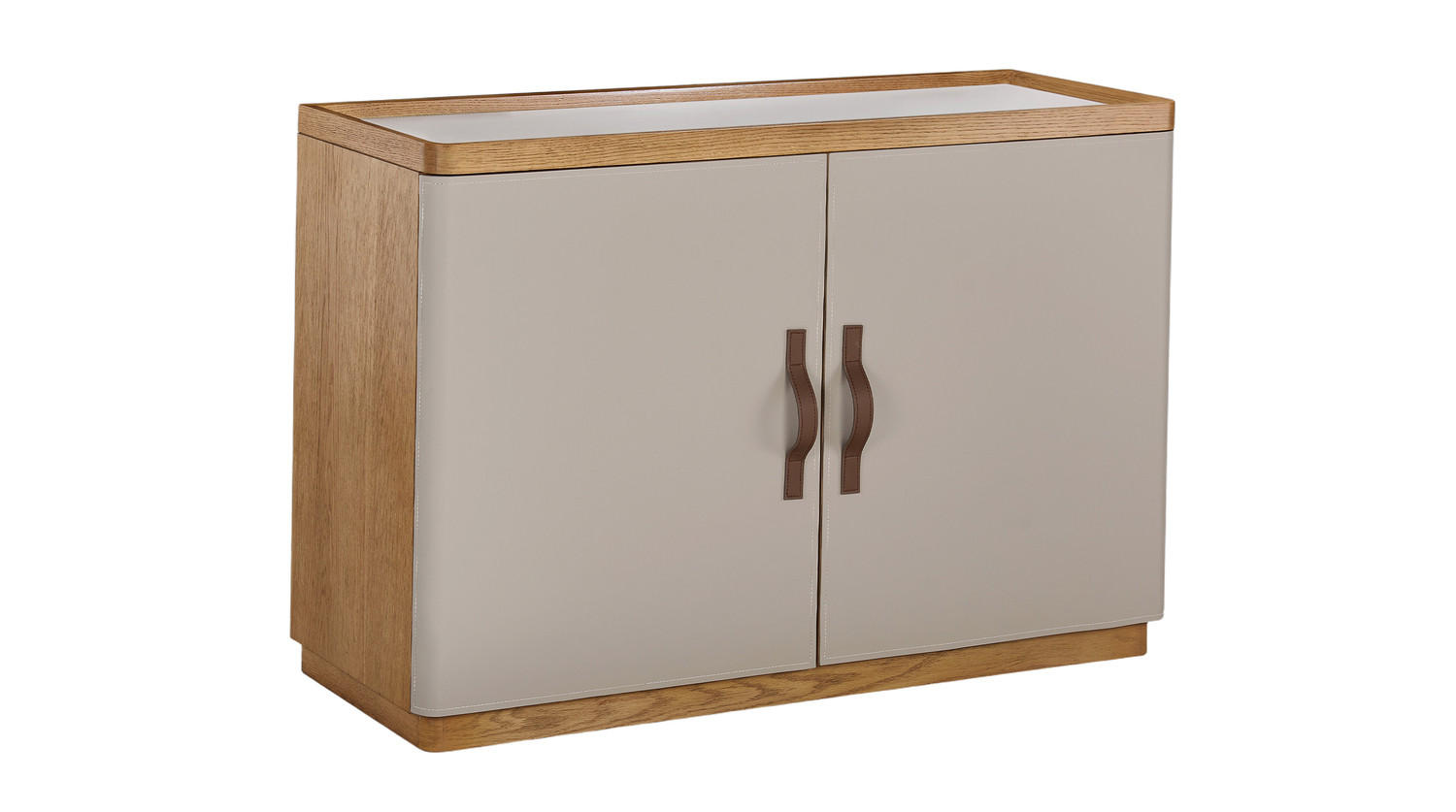 SIDEBOARD FLORIANA Weiß Eiche - Eichefarben/Weiß, Eichenholz/Holz (180/200cm) - KAWOLA
