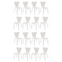 BESUCHERSTUHL 16er Set Holz weiß - Weiß, Holz/Metall (45/85/49cm) - CLP