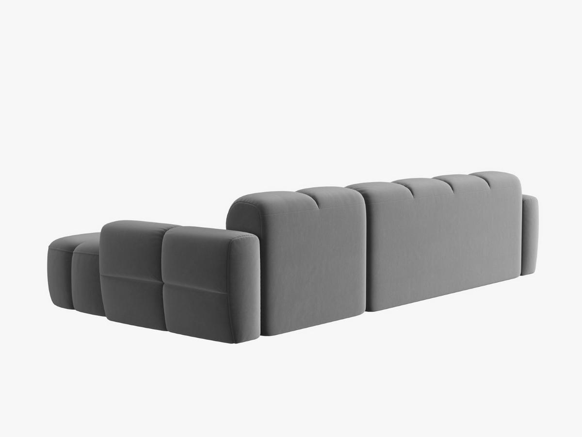 ECKSOFA rechts Lisa aus Samt hellgrau 4 Sitzplätze - Hellgrau, Textil (170/310cm) - Micadoni