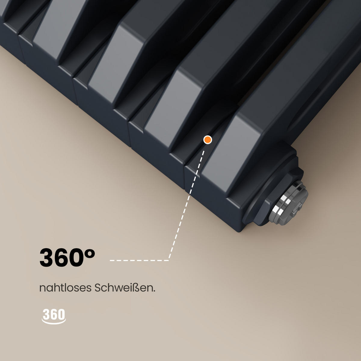 HEIZKÖRPER D-Profil Vertikal Mittelanschluss Anthrazit 60/84 cm - Anthrazit, Metall (84/60/10cm) - EMKE