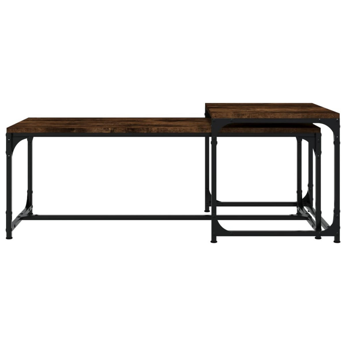 COUCHTISCHE 2 Stk. Räuchereiche Holzwerkstoff - Braun, Holzwerkstoff (50/100/40cm) - furnicato