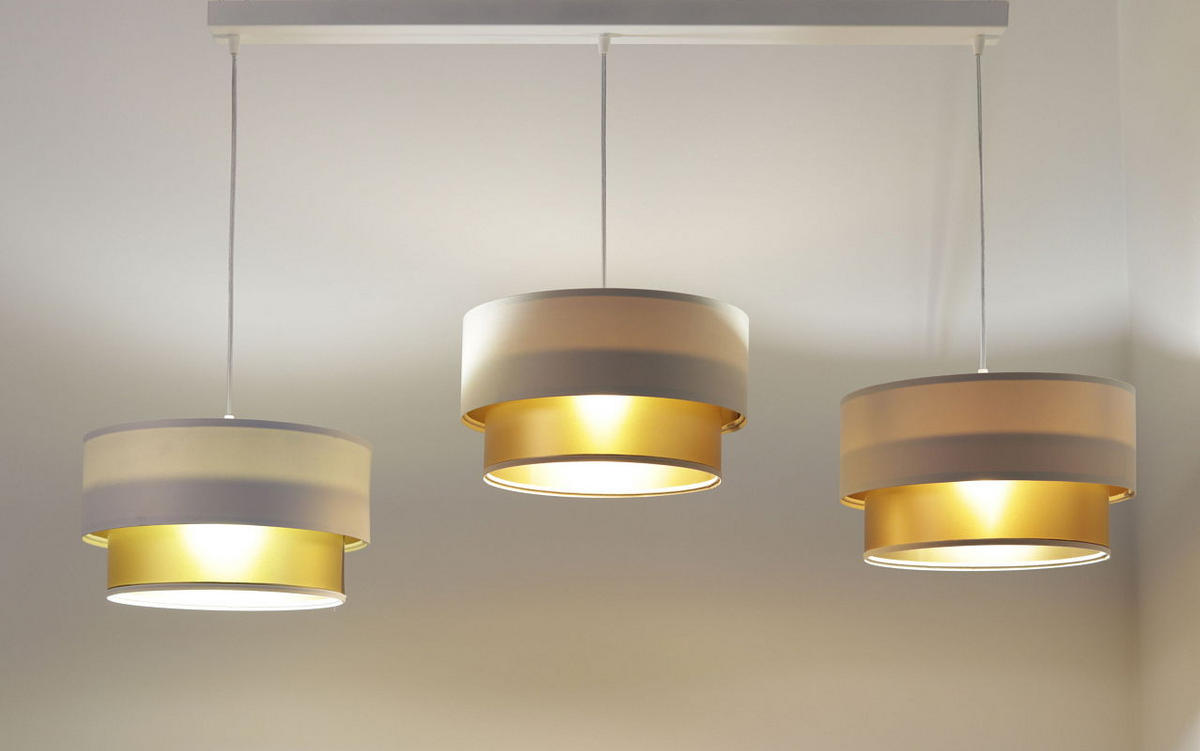 HÄNGELEUCHTE Gold 30/88 cm - Beige, Kunststoff (30/2.6/88cm) - ONZENO