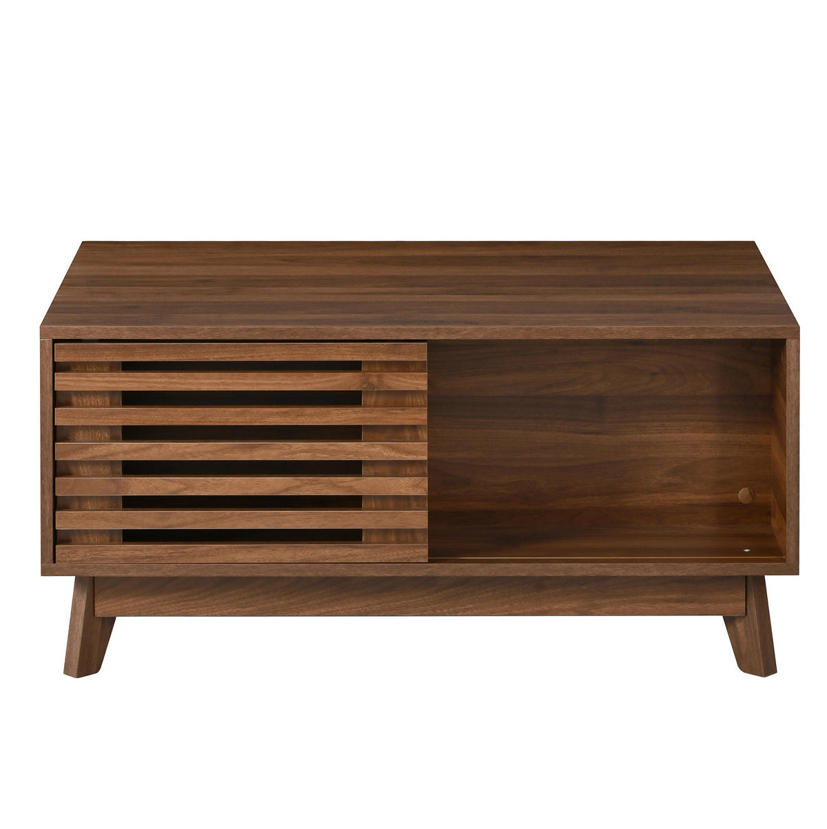 COUCHTISCH mit höhenverstellbarer Platte 90 x 55 cm MDF Walnuss-Optik - Braun, Holz (90/55/57.5cm) - Meubliv