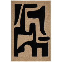 TEPPICH mit Juteoptik abstraktem schwarzen Palma 200x290 cm - Schwarz, Textil (200/290cm) - Nazar Rugs