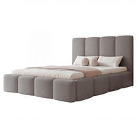 POLSTERBETT LANDARE 200x200 cm Graubraun Samt (Stoff Jasmine) - mit Bettkasten und Lattenrost - Graubraun, Holzwerkstoff/Textil (200/200cm) - Ravio