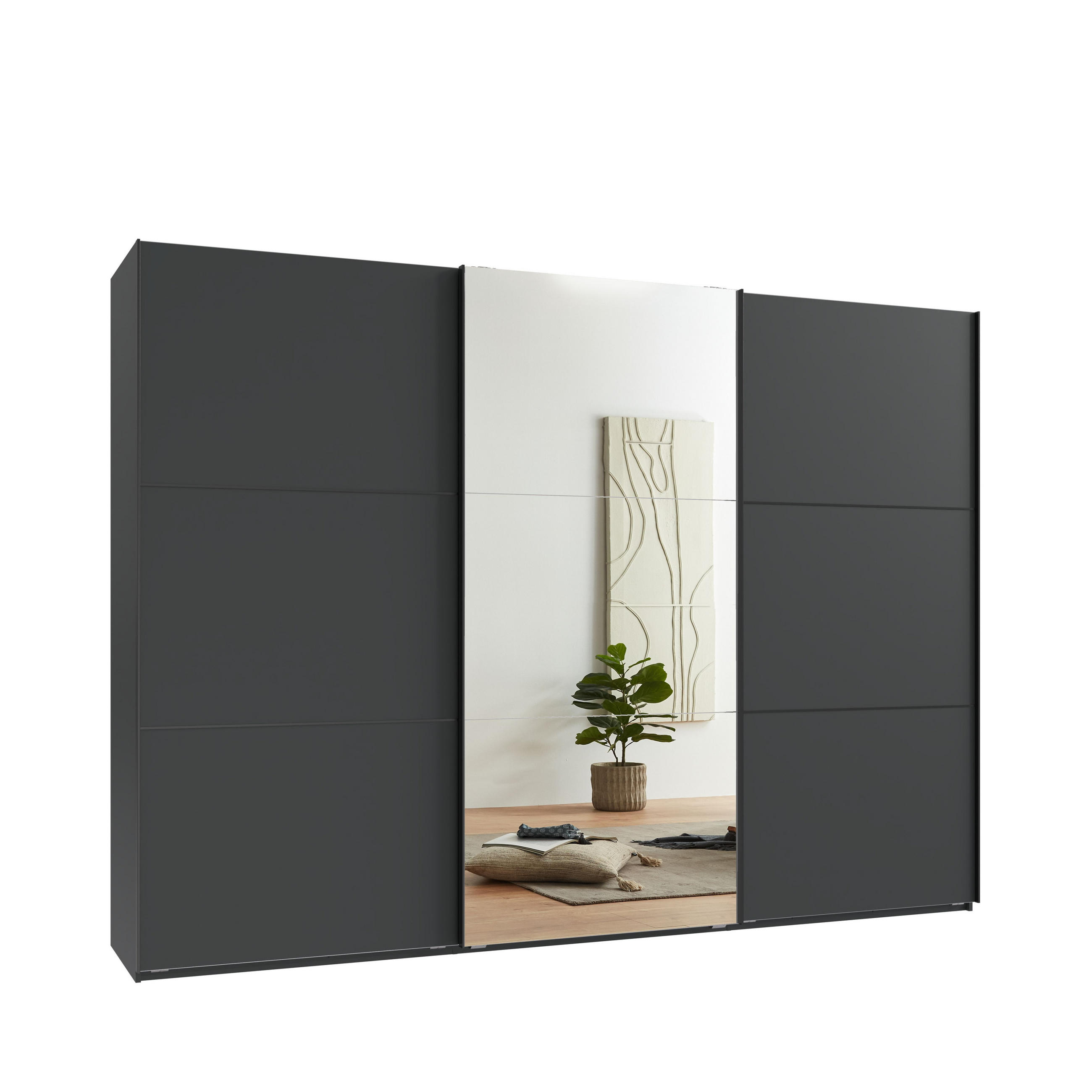 luma-home Schwebetürenschrank Anthrazit 300x216x65 cm