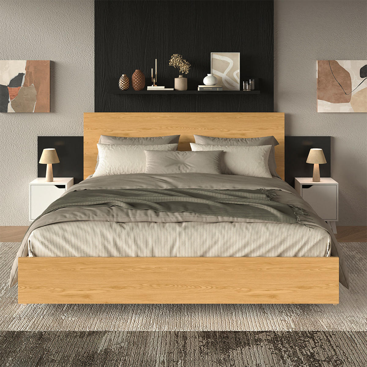 NACHTTISCH Malu Weiß 2er Set - Weiß, Holzwerkstoff (34.5/47/32cm) - Vicco