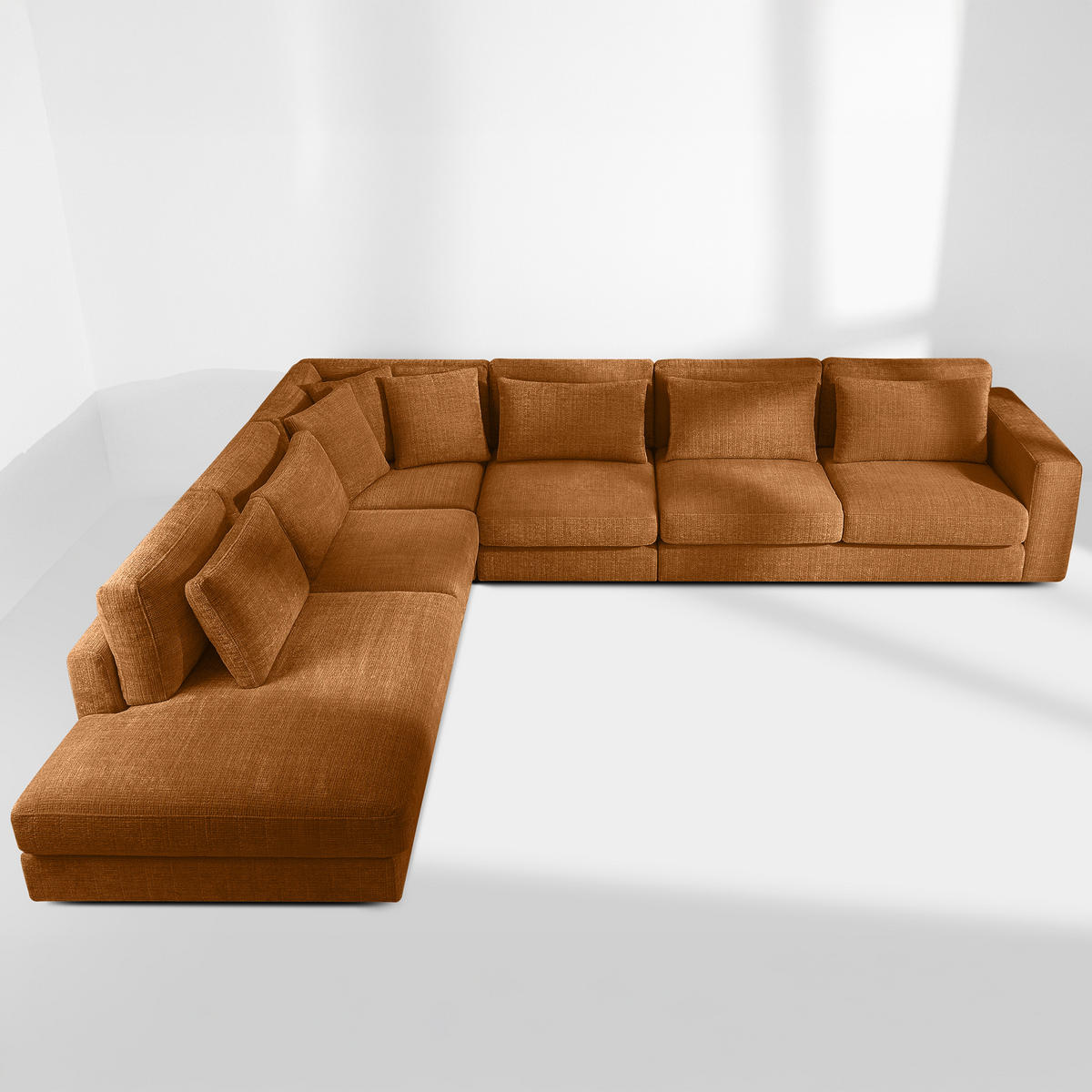 ECKSOFA XL links VERUS - Rot, Holz/Holzwerkstoff (377/328cm) - KONSIMO®