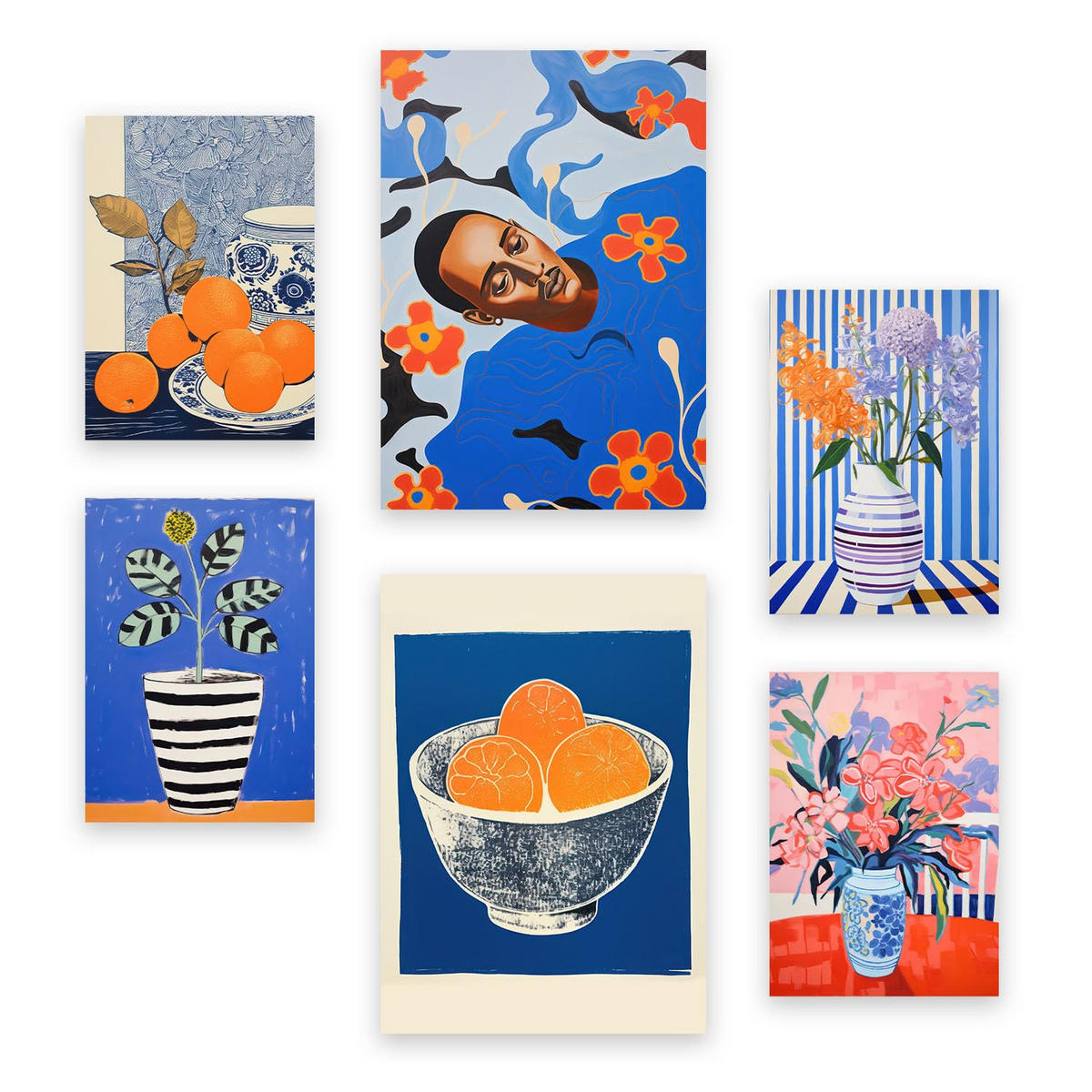 POSTER Set Mit 6 Optimistische Orange In Vielseitiger Stil A3 & A4 Rahmenlos - Klar, Papier (29/3cm) - Nacnic