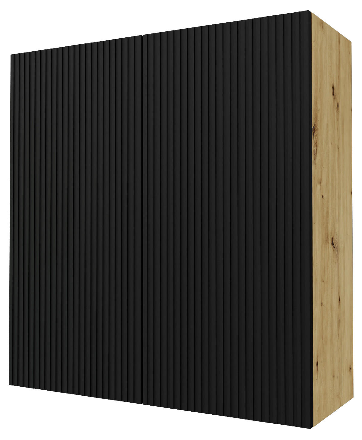 KÜCHENHÄNGESCHRANK Lamello W4/90 Schwarz Matt / Eiche Artisan 90 / 32,5 / 96cm - Eichefarben/Schwarz, Holz/Holzwerkstoff (90/96/32.5cm) - Feldmann-Wohnen