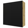 KÜCHENHÄNGESCHRANK Lamello W4/90 Schwarz Matt / Eiche Artisan 90 / 32,5 / 96cm - Eichefarben/Schwarz, Holz/Holzwerkstoff (90/96/32.5cm) - Feldmann-Wohnen