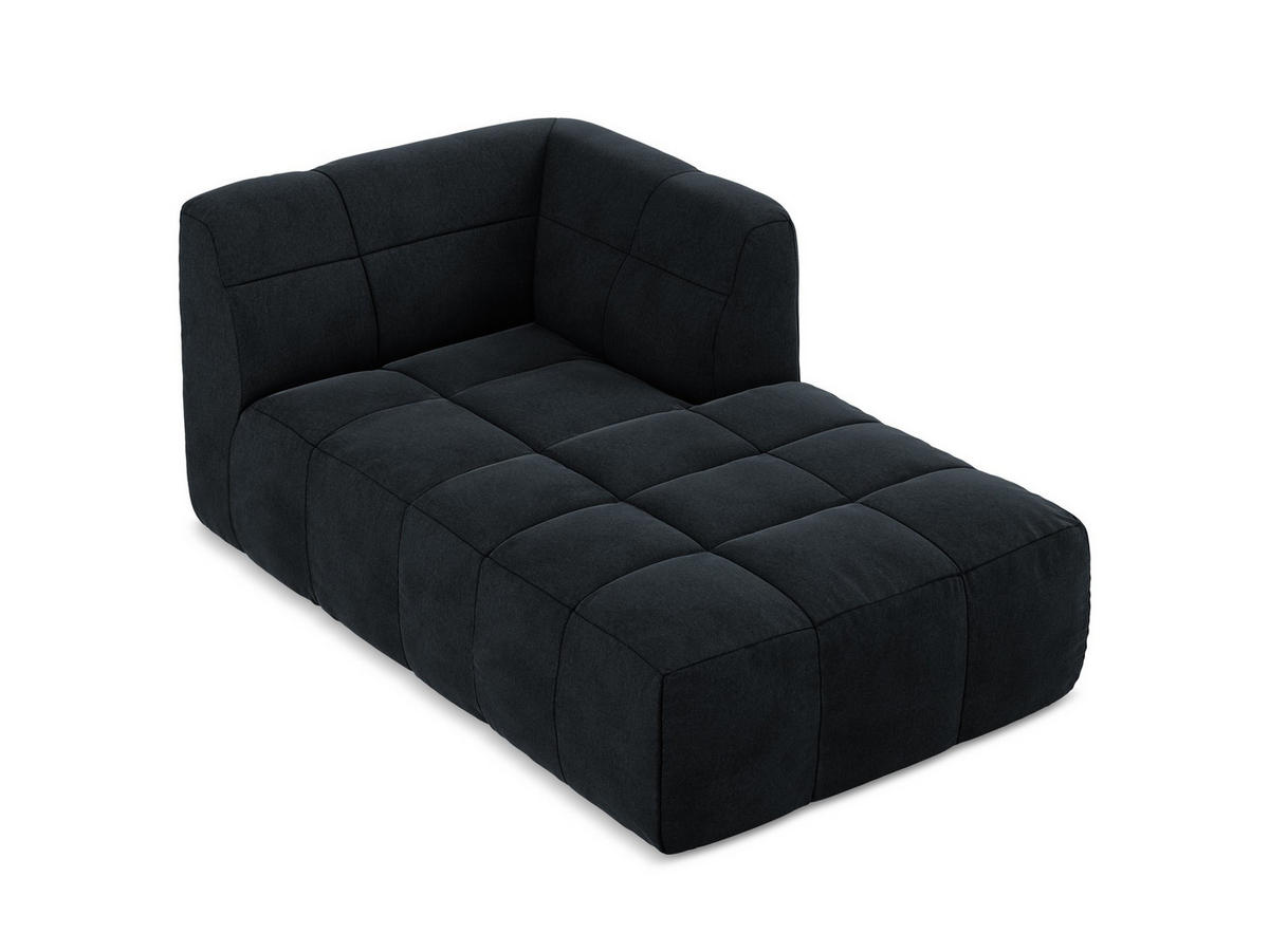 SOFAELEMENT Rechts Samt Stoff Blau - Türkis/Schwarz, Holzwerkstoff/Kunststoff (101/77/175cm) - Makamii
