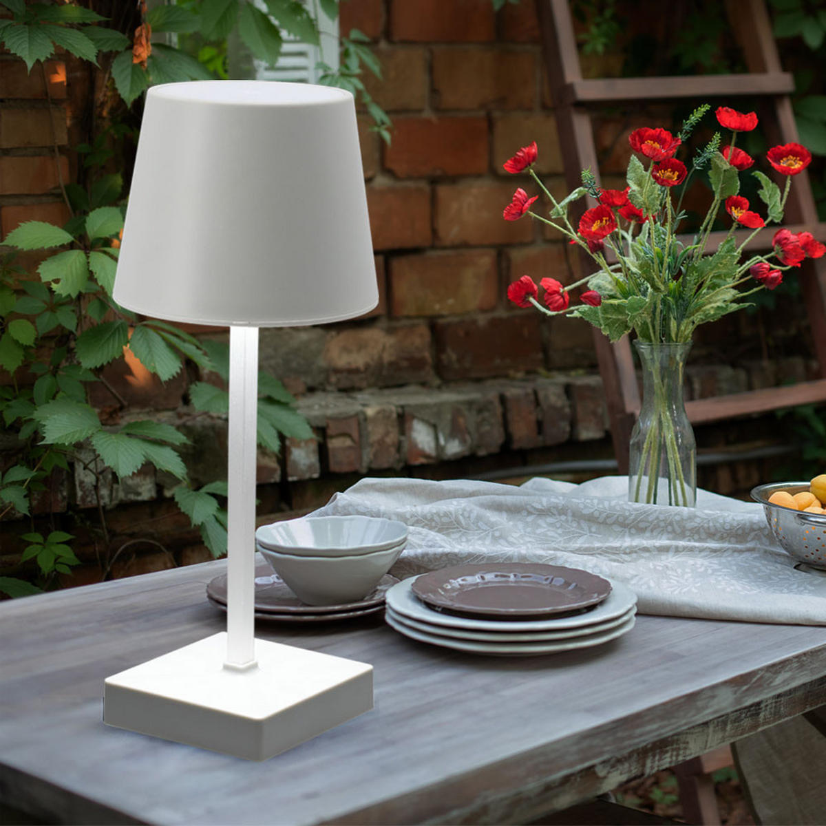 LED TISCHLEUCHTE Weiß Unifarben - Weiß, Metall (10.5/10.5/26cm) - Cepewa