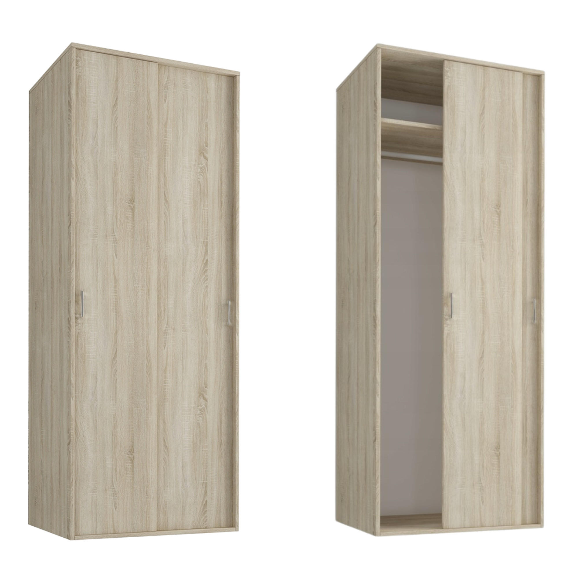 KLEIDERSCHRANK 2-türig, 70 cm Breite, mit Kleiderstange, sonoma - Sonoma Eiche, Holz (60/180.5/40cm) - Home Collective