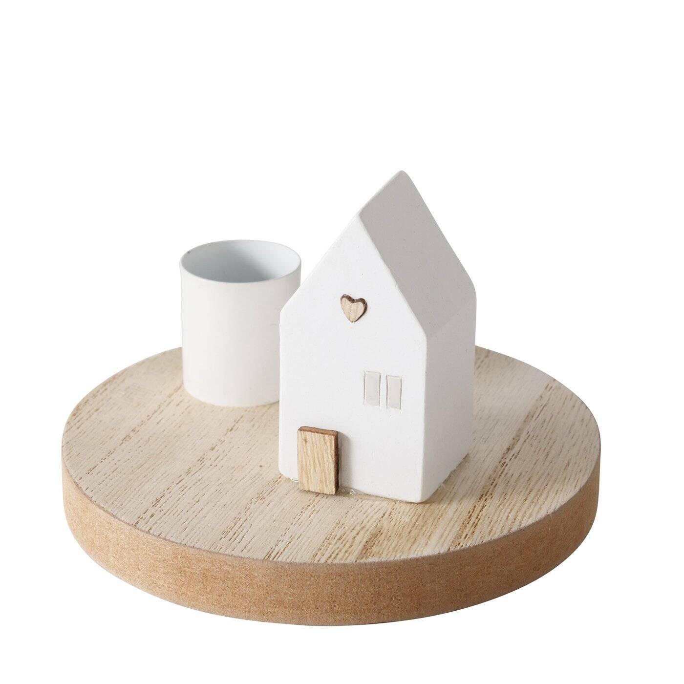 Boltze Home Kerzenhalter Weiß 10x6.5x10 cm