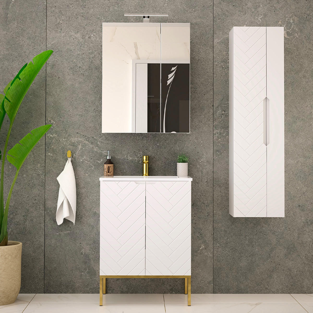 UMIVAONIK 60cm Daria Bijeli - bijela, drvni materijal (60/84/45.8cm) - Petits-meubles