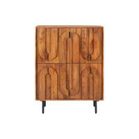 SIDEBOARD - 90 cm x 40 cm - Holz, Platte - Naturfarben Dunkel MIZORAM - Naturfarben, Holz (90/115/40cm) - Vente-Unique