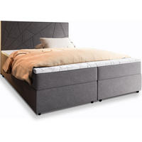 BOXBETT MADO 180x200 cm mit Matratze und Topper - Dunkelgrau - Dunkelgrau, Holz (180/200cm) - MASSENO