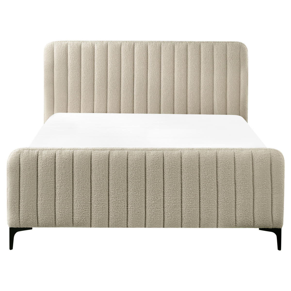 POLSTERBETT mit Lattenrost 140x200 cm Beige Lunan - Beige, Textil (140/200cm) - Beliani