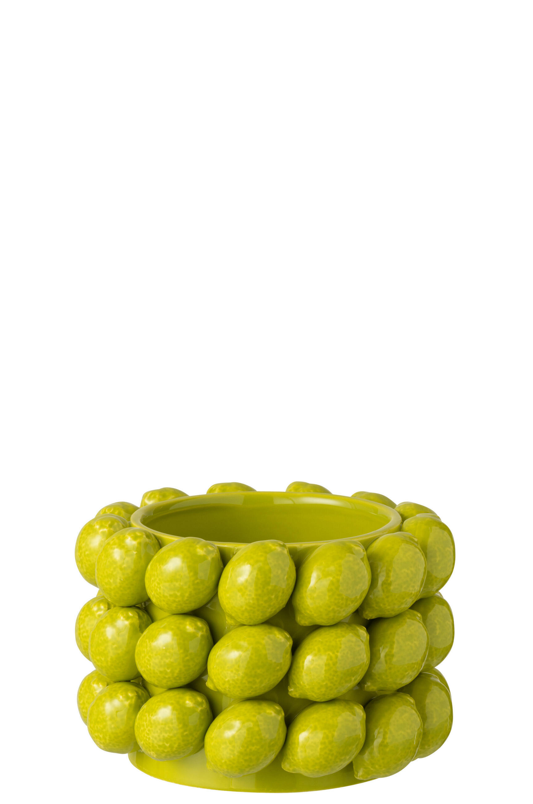 BLUMENTOPF LIMETTE - Zement - Grün - M - Ø 19,5 cm - Grün, Keramik (19.5/13cm) - J-Line