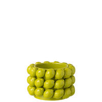 BLUMENTOPF LIMETTE - Zement - Grün - M - Ø 19,5 cm - Grün, Keramik (19.5/13cm) - J-Line