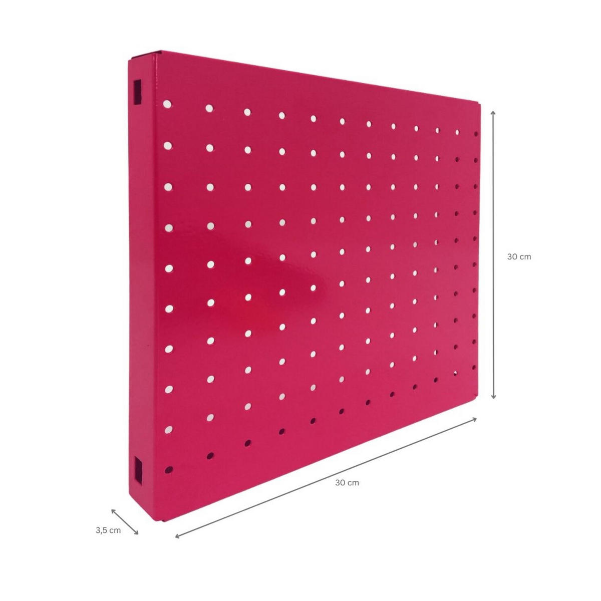 DOPPELPACK 2x Memoboard aus Stahl gelocht | HxBxT 30x30x3,5cm | Rosa | Lochblech Wandtafel Trägersystem - Rosa, Metall (30/30/3.5cm) - PROREGAL