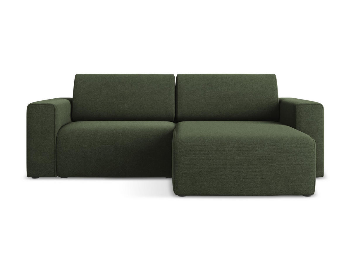 ECKSOFA Rechts Strukturstoff Stoff Grün - Blau/Schwarz, Kunststoff/Textil (224/167cm) - Makamii