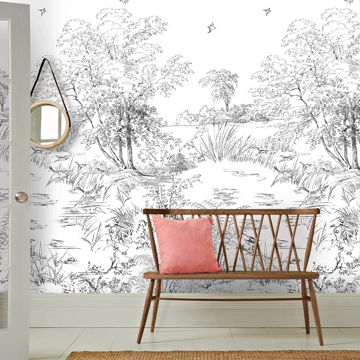 FOTOTAPETE Gaia 280x159cm - Schwarz/Weiß, Papier/Kunststoff (159/1cm) - Art for the Home