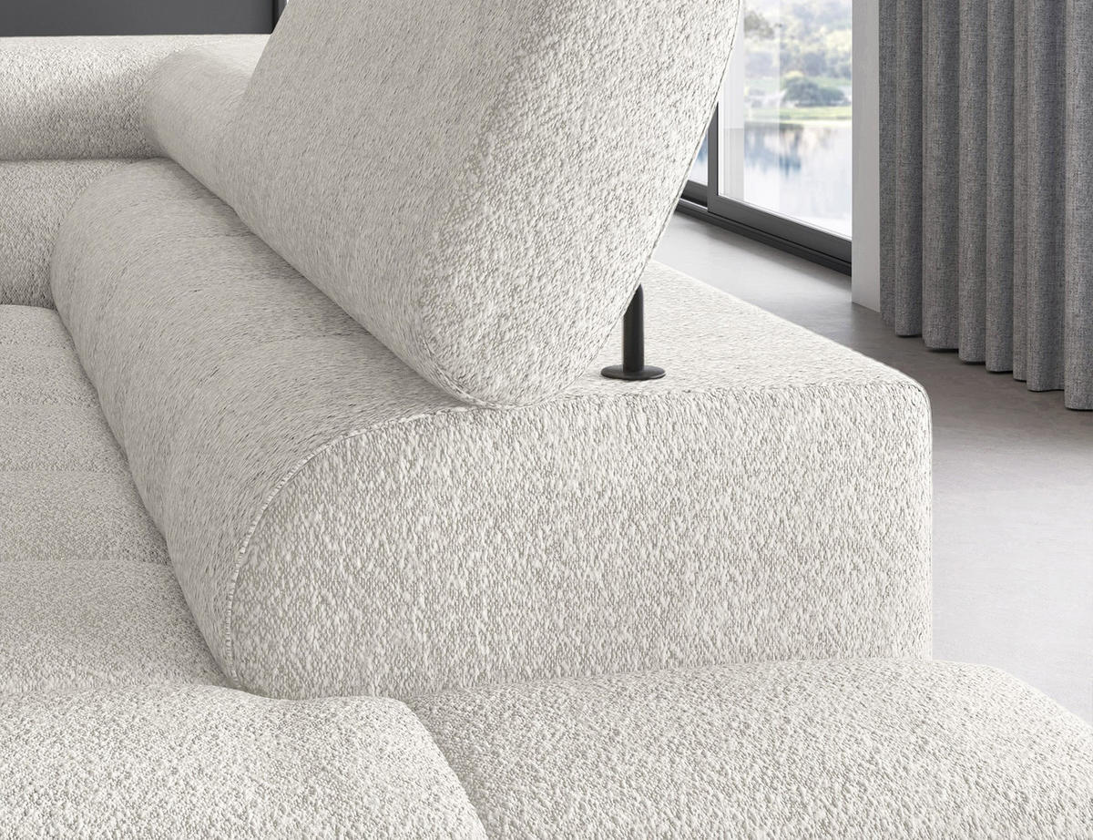 ECKSOFA Ferrucio R - Weiß (Royal 01) - Weiß, Holzwerkstoff (276/200cm) - Möblo