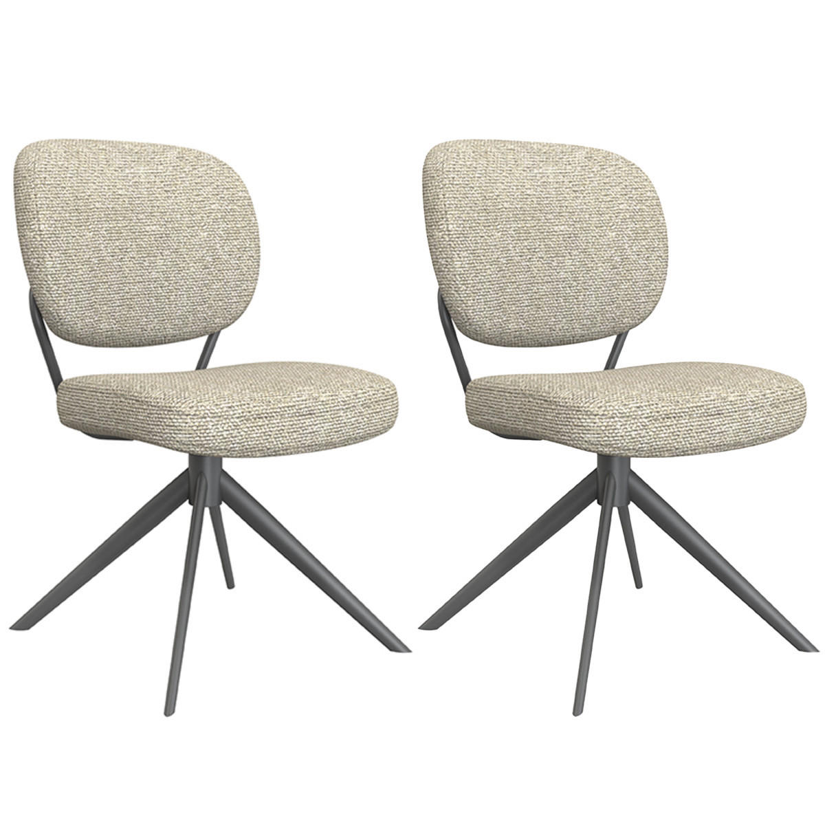 ESSZIMMERSTUHL Geneva Beige 63/49/90 cm 2er-Set - Beige, Textil (49/90/63cm) - LABEL51