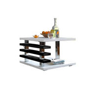 COUCHTISCH quadratisch Weiß Schwarz Hochglanz - Schwarz Hochglanz/Weiß Hochglanz, Holzwerkstoff (60/60/40cm) - designimpex