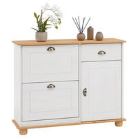 SCHUHSCHRANK COLMAR - Weiß/Braun, Holz (106/85/32cm) - IDIMEX