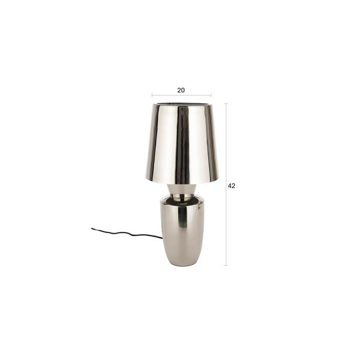 TISCHLAMPE Classy Shiny Silber - Silberfarben, Metall (20/20/42cm) - Zuiver