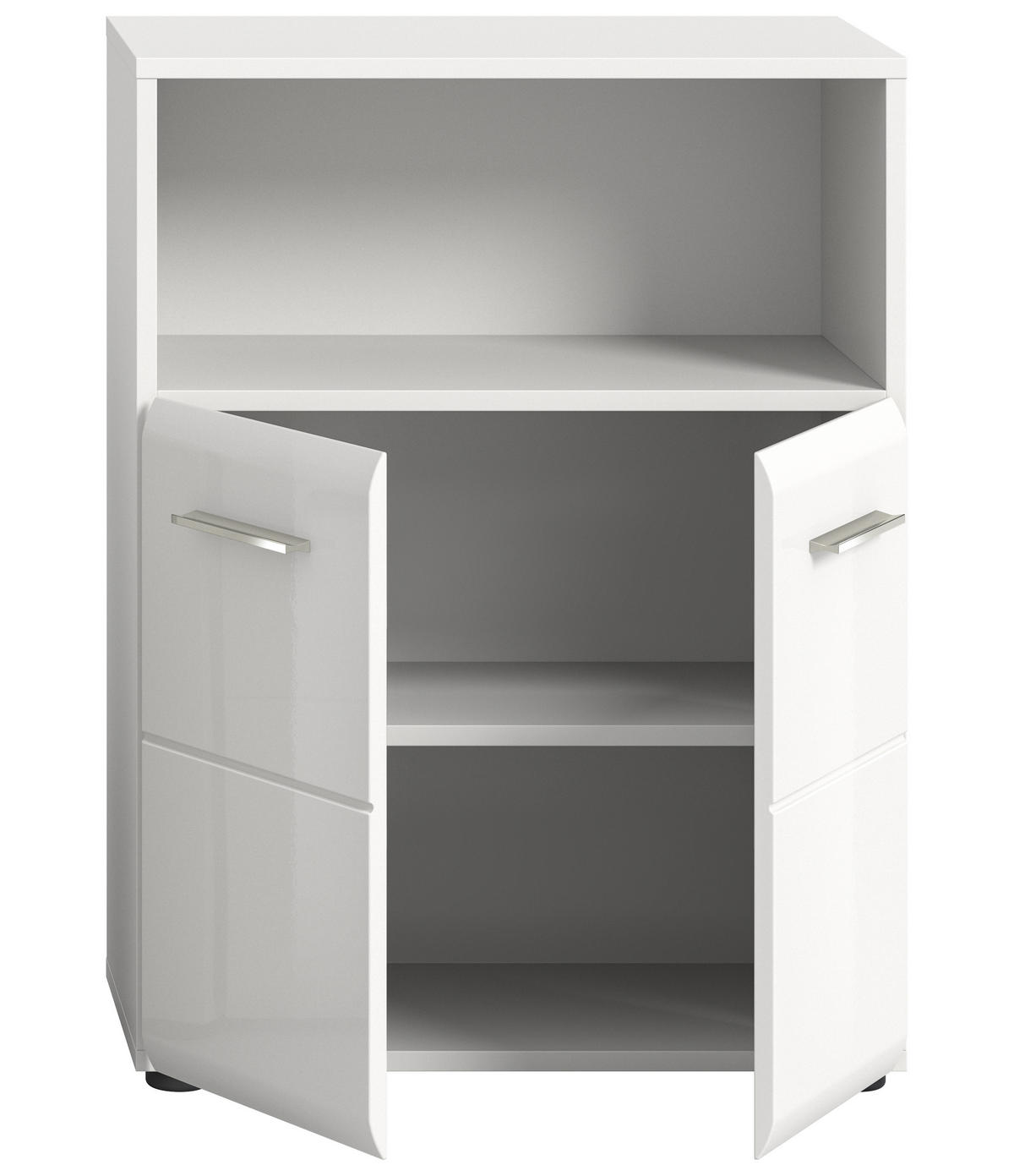 STANDSCHRANK breit Ice Bad in weiß Nachbildung und weiß hochglanz B/H/T: 60x80x30 cm - Weiß, Holz (60/80/30cm)