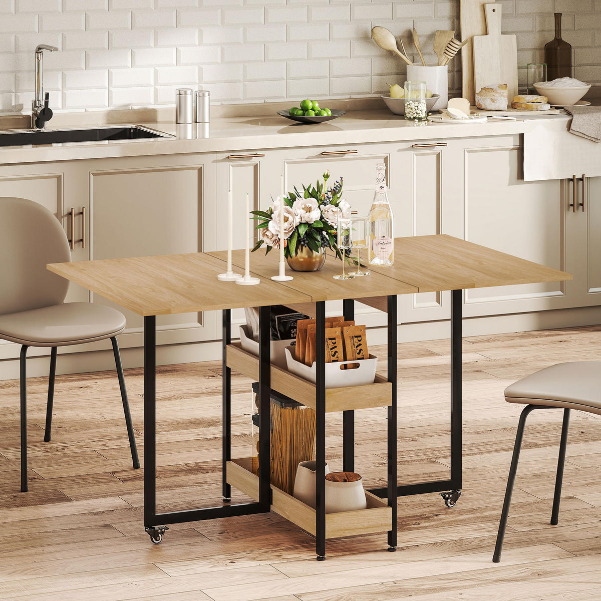 ESSTISCH Eiche 1 Stück - Beige, Kunststoff (133.4/80/75cm) - GiPP