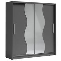 SCHIEBETÜRENSCHRANK Bergamo graphitgrau 205 cm / 62,5 cm / 215 cm - Graphitfarben/Grau, Holz/Holzwerkstoff (205/215/63cm) - Feldmann-Wohnen