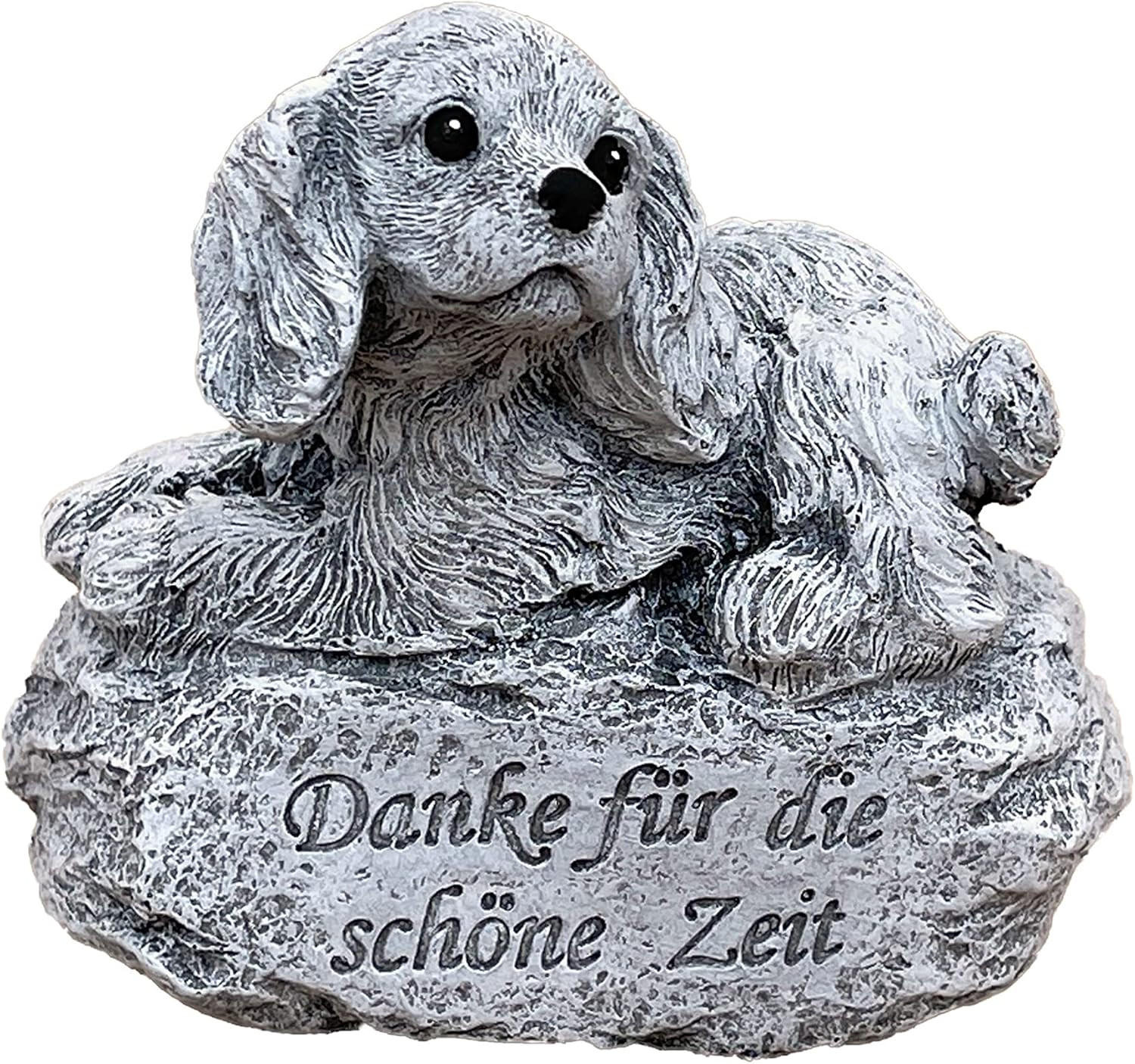 STEINFIGUR Hund Danke für die schöne Zeit, frostfest, Steinguss - Grau, Stein (8/10/6cm) - stoneandstyle