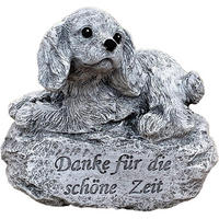 STEINFIGUR Hund Danke für die schöne Zeit, frostfest, Steinguss - Grau, Stein (8/10/6cm) - stoneandstyle