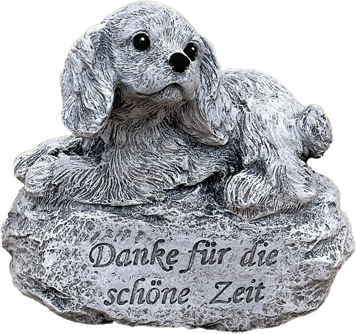 STEINFIGUR Hund Danke für die schöne Zeit, frostfest, Steinguss - Grau, Stein (8/10/6cm) - stoneandstyle