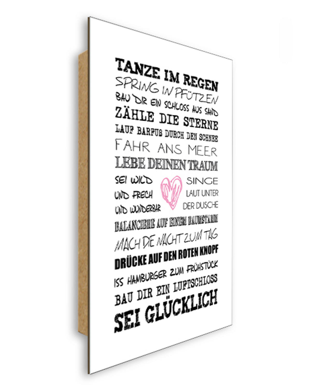 BILD 29x41 cm Typografie Spruch Gute Wünsche - Weiß, Holzwerkstoff (29/41/2cm) - artissimo