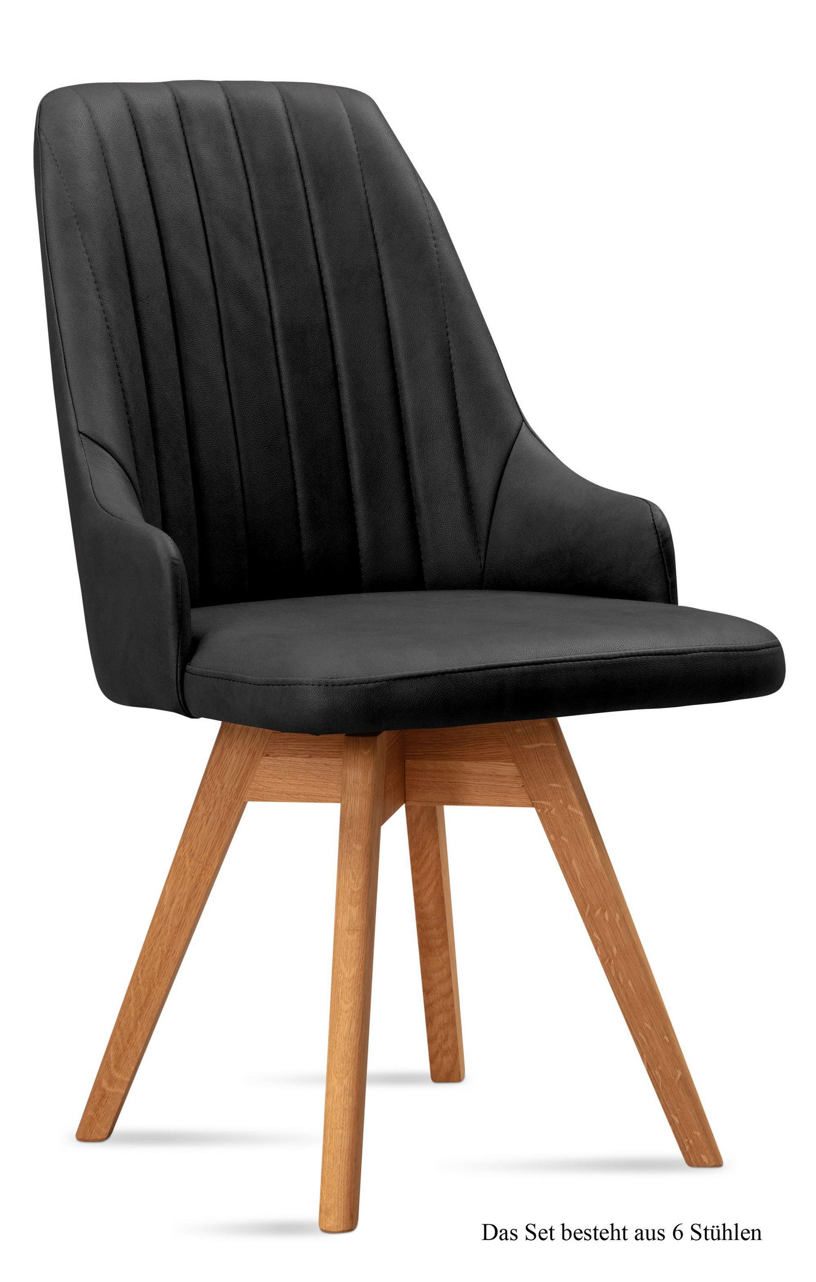 ESSZIMMERSTUHL drehbar (6er-Set) Dotti 52x91x60 Eiche geölt/Anthrazit - Eichefarben/Anthrazit, Kunststoff (60/91/52cm) - 58aufmkessel