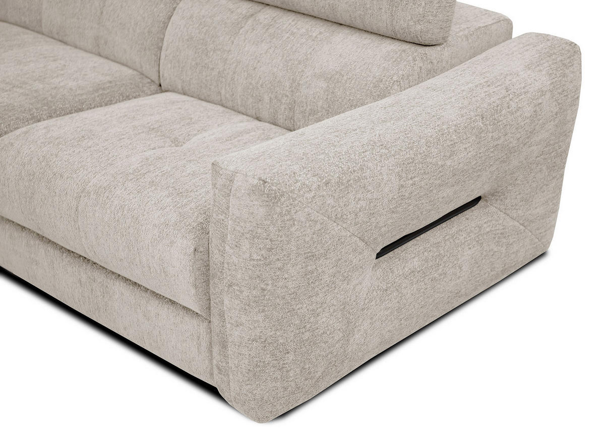 ECKSOFA CALVERA 5-Sitzer, ecru - Ecru, Holzwerkstoff/Textil (239/298cm) - Courtois Laville