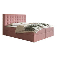 BOXSPRINGBETT 180x200 Jora mit Matratze H3, Bettkasten, Rosa - Pink, Holz/Textil (180/200cm) - Emporius