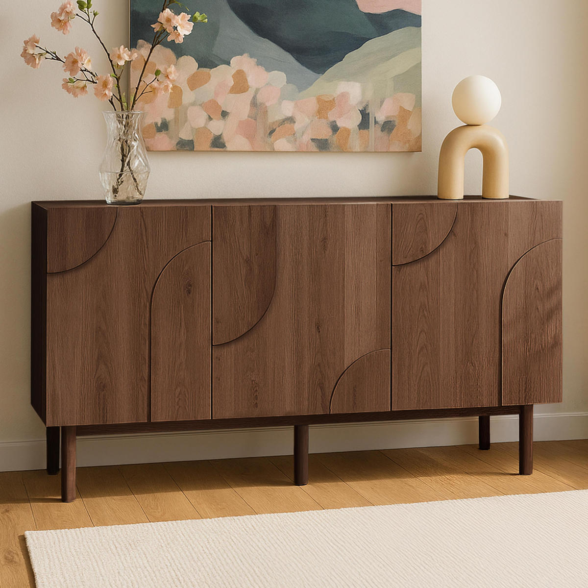 SIDEBOARD, Braun - Braun, Holz (40/75/160cm) - Oviala